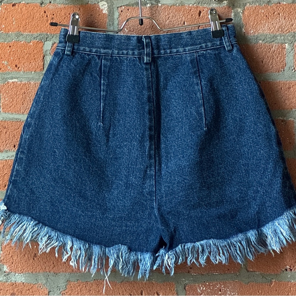 Denim Short Shorts Frayed Hem - Picture 2 of 4